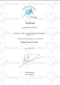 Certificaat Afname Covid-19 swab 01-10-2020