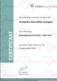 Certificaat BHV 30-09-2021