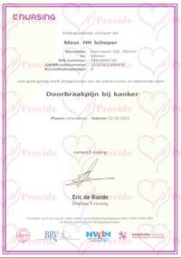 Certificaat Doorbraakpijn bij kanker 12-10-2021