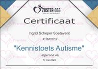 Certificaat Kennistoets Autisme 17-05-23