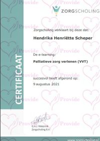 Certificaat Palliatieve zorg verlenen 09-08-2021