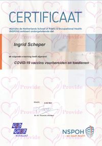 Certificaat e-learning COVID-19 vaccins voorbereiden en toedienen 05-05-2021